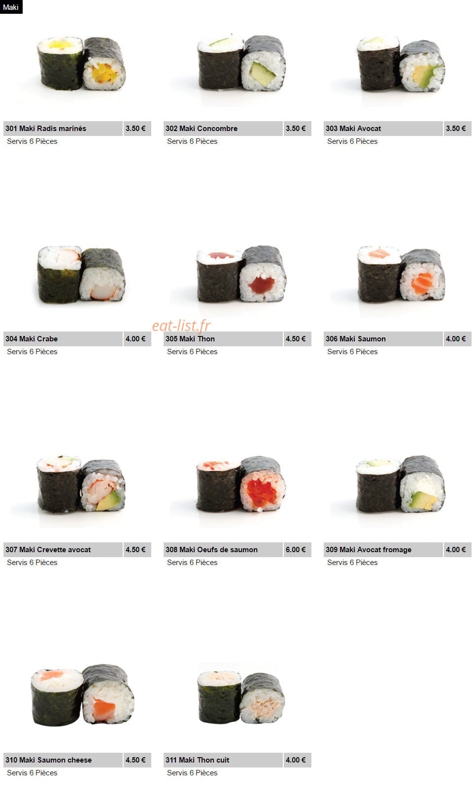 Shuriken Sushi II — carte page 9