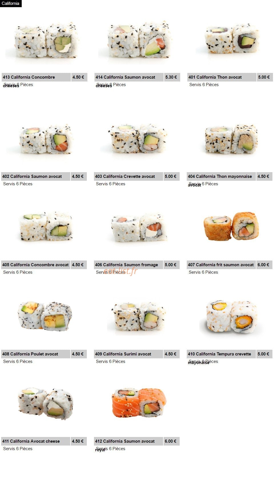 Shuriken Sushi II — carte page 11