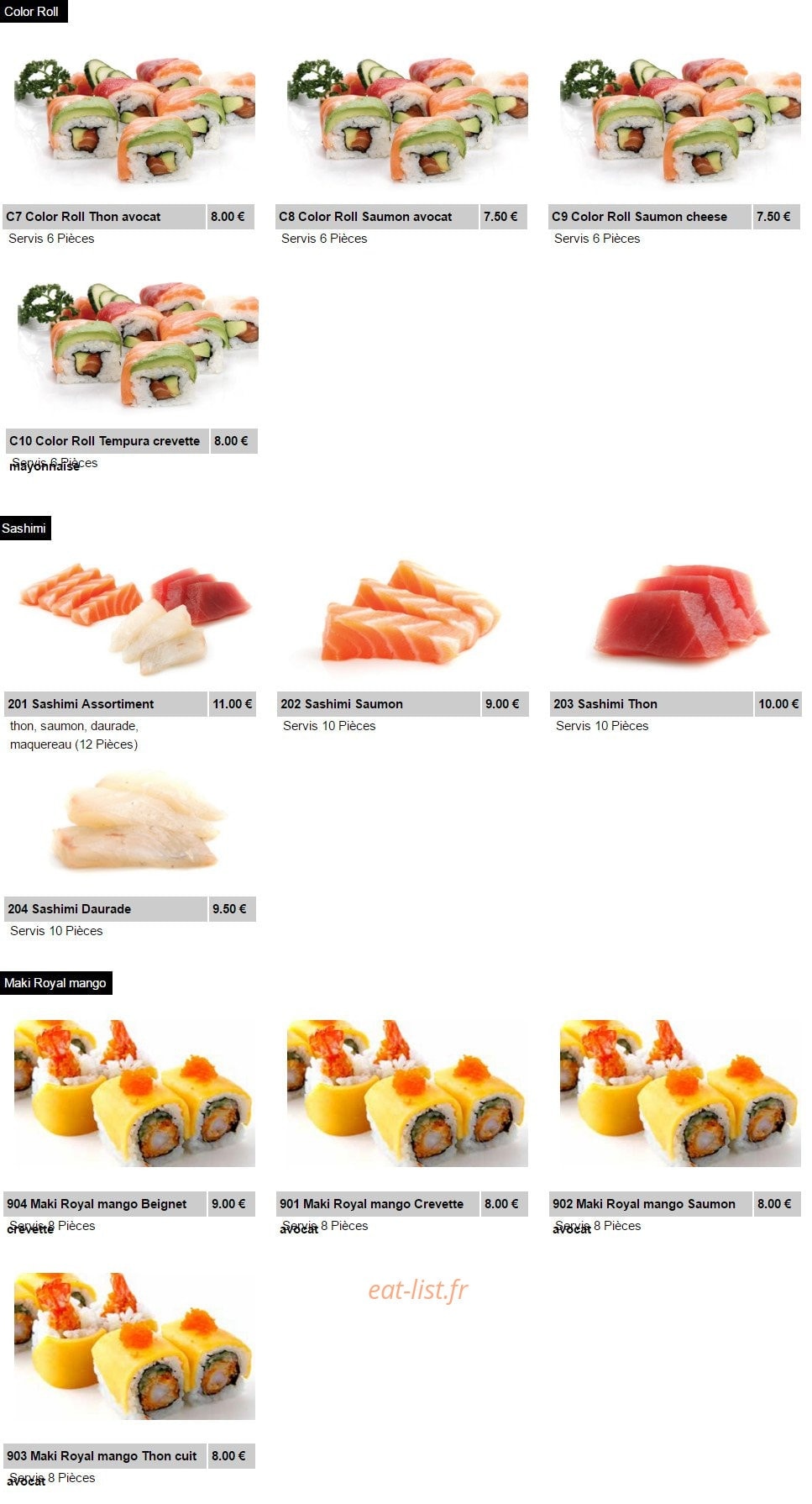 Shuriken Sushi II — carte page 10