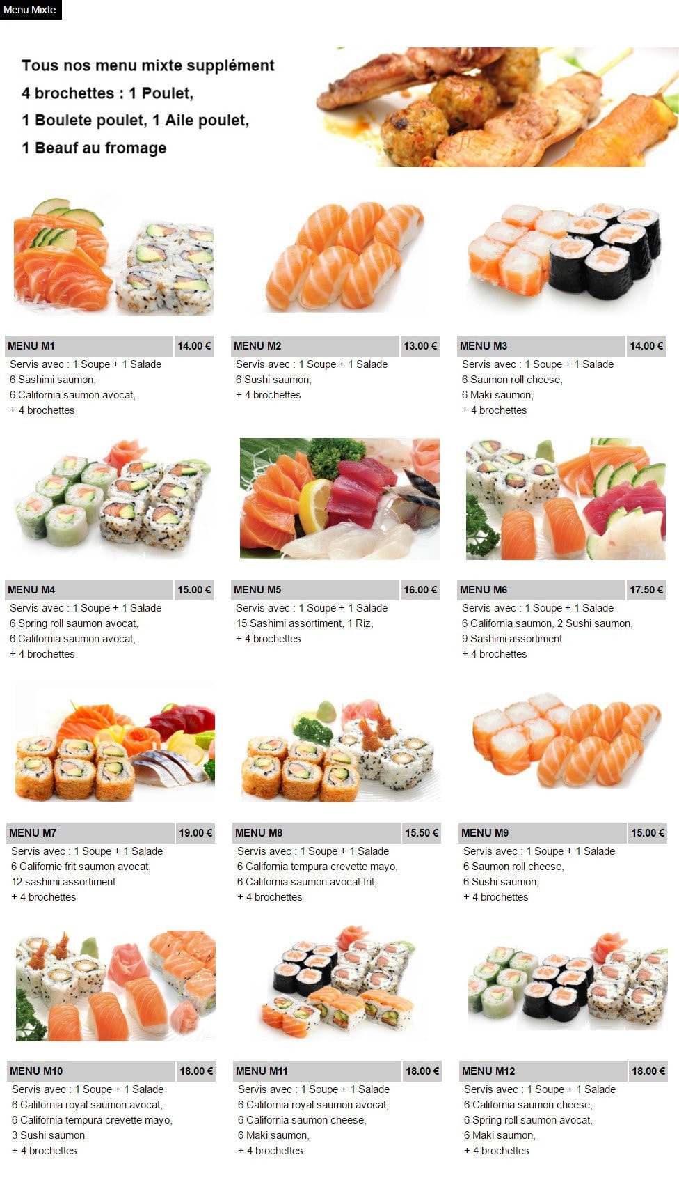 Shuriken Sushi II — carte page 6