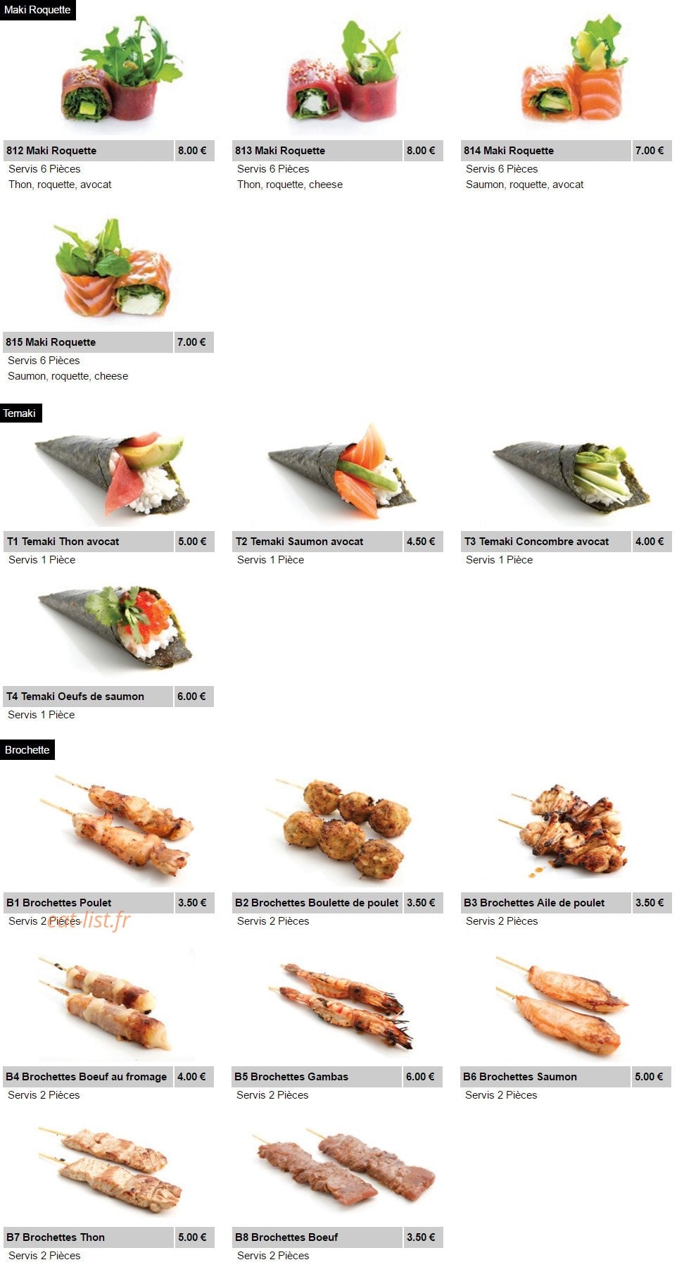 Shuriken Sushi II — carte page 15