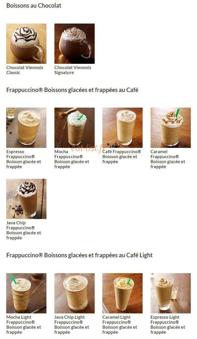 Starbucks Coffee — carte page 8
