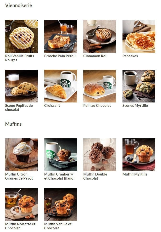 Starbucks Coffee — carte page 2