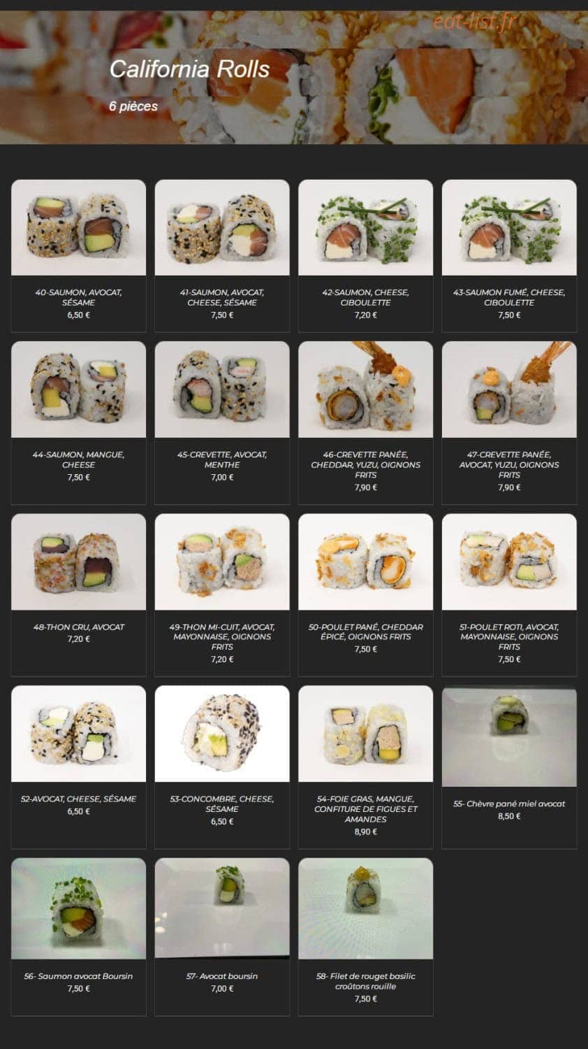 The Sushi — carte page 3