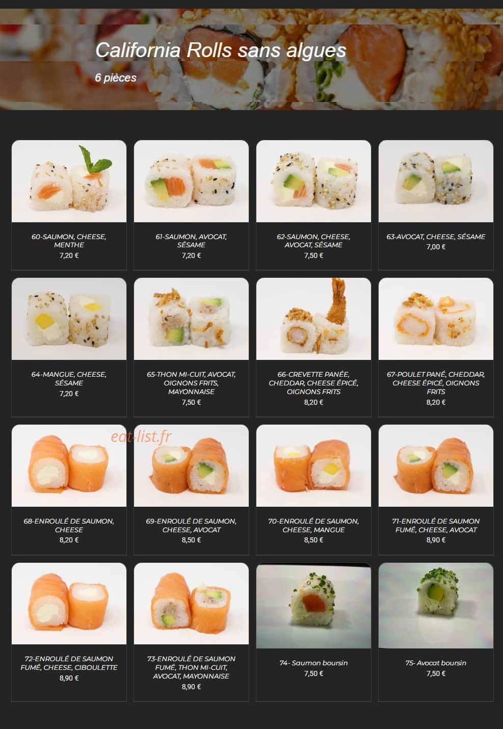 The Sushi — carte page 4