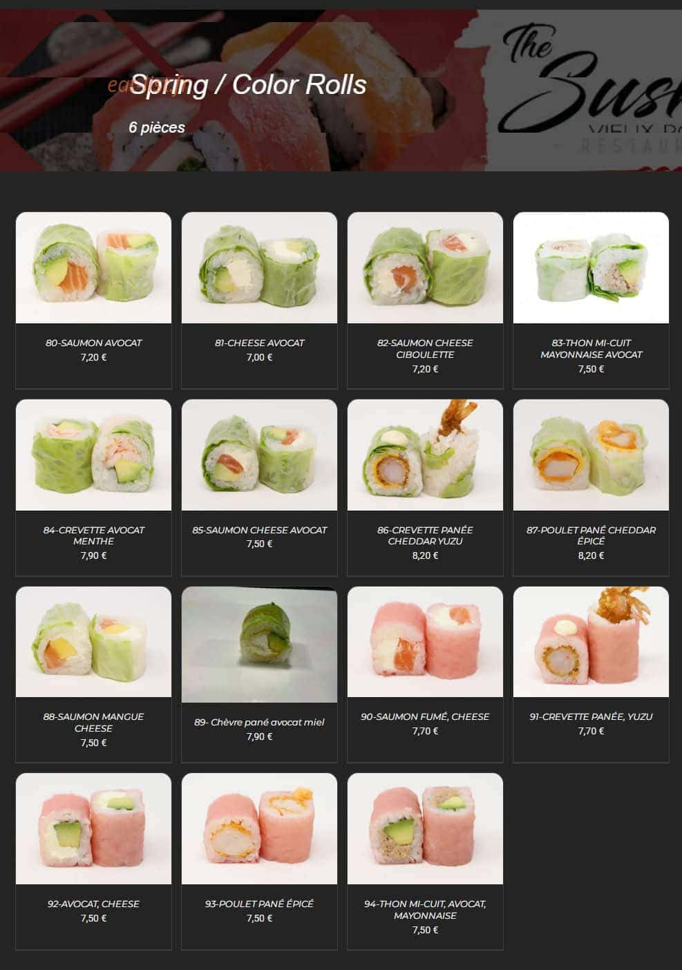 The Sushi — carte page 5