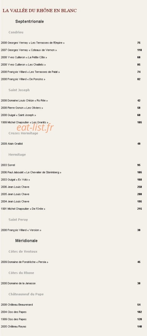 Une Table au Sud — carte page 9