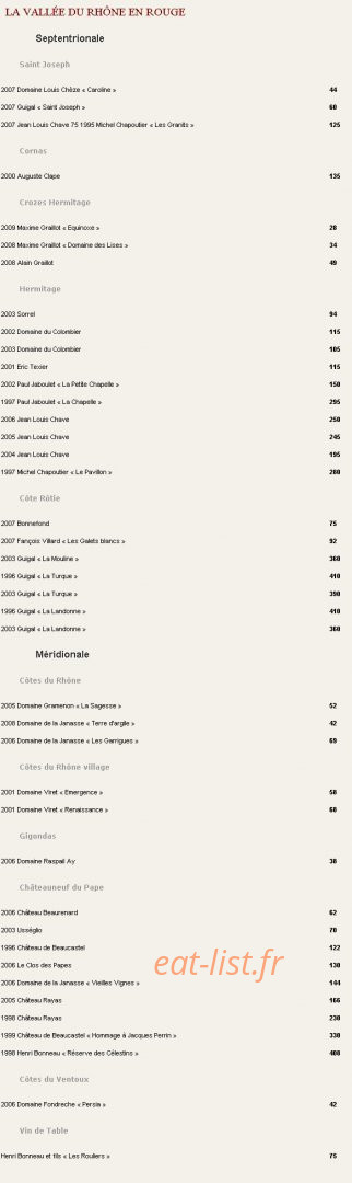 Une Table au Sud — carte page 10