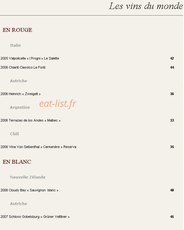 Une Table au Sud — carte page 21