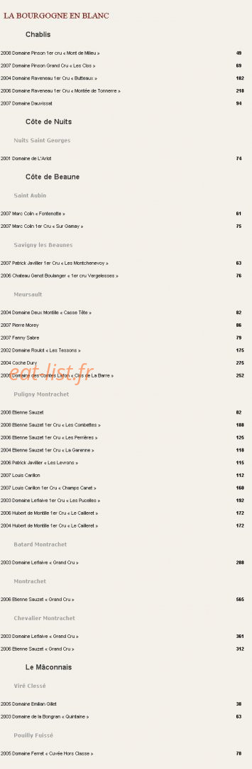 Une Table au Sud — carte page 7