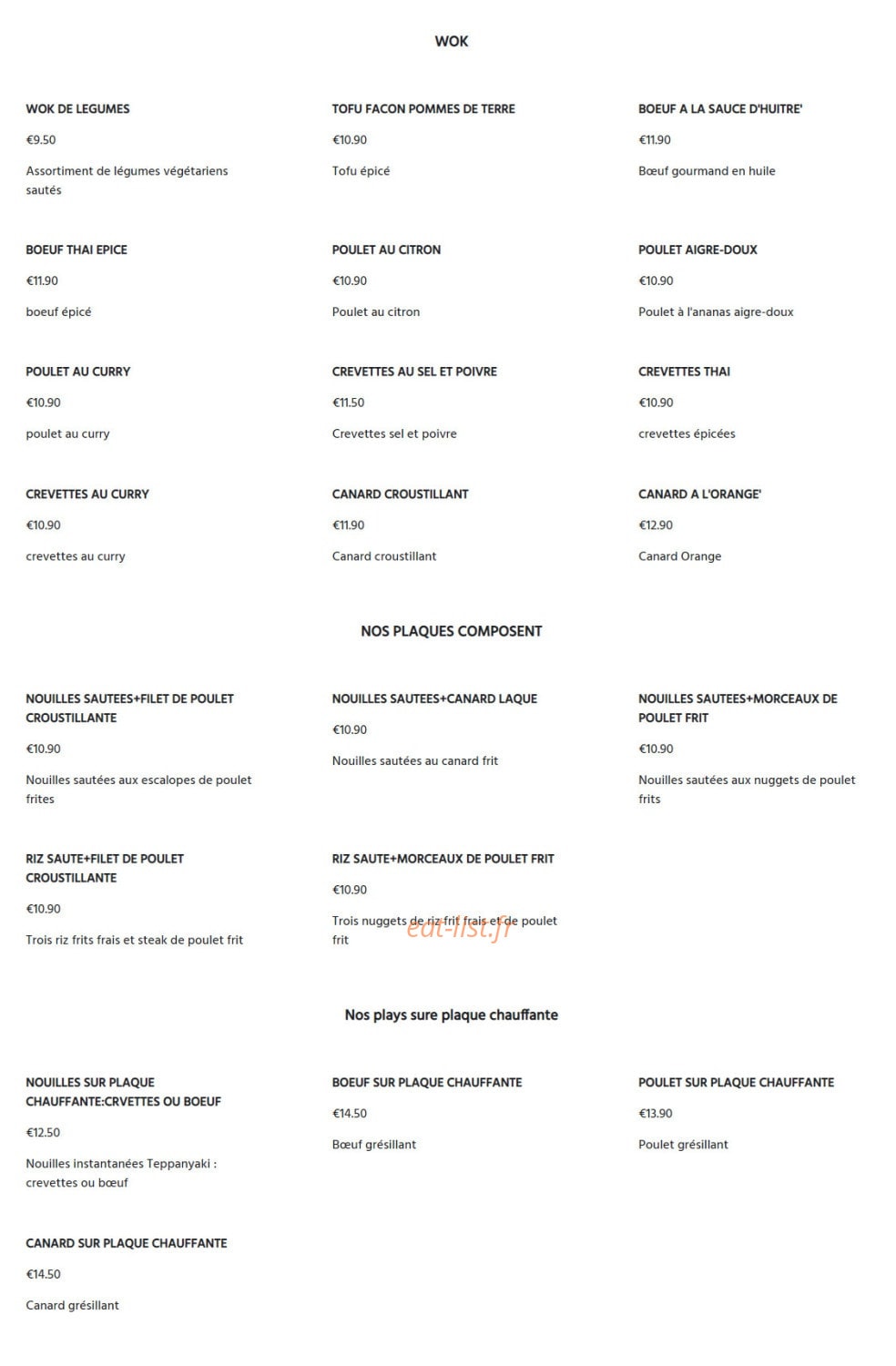 Wok Udon — carte page 2