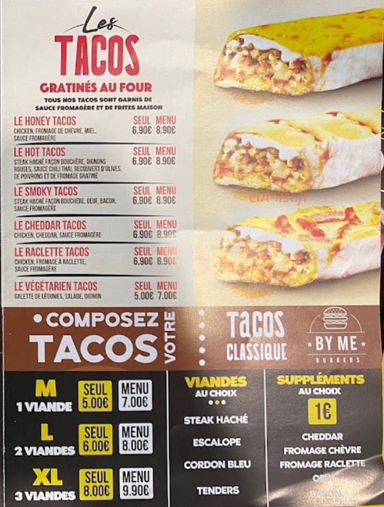 By Me burgers — carte page 2