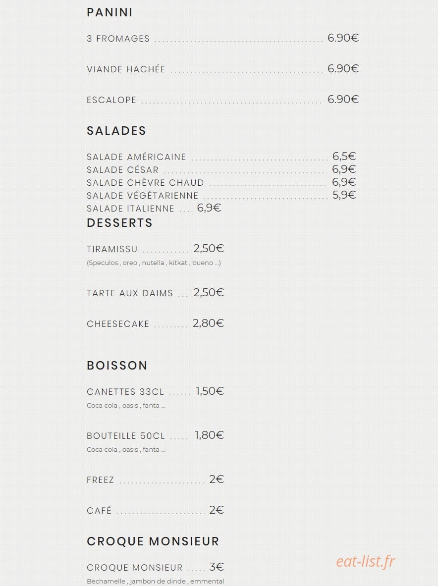 Fresh Burger — carte page 2
