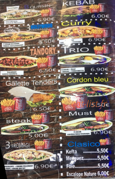 Hollywood Food — carte page 1