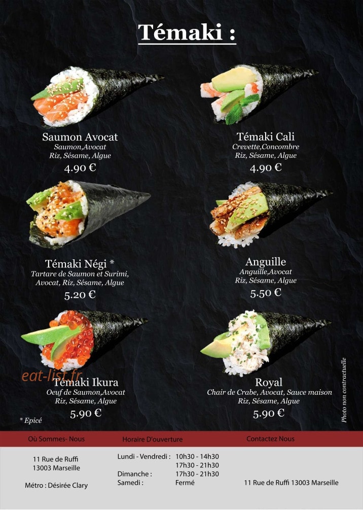 Oishi sushi — carte page 8