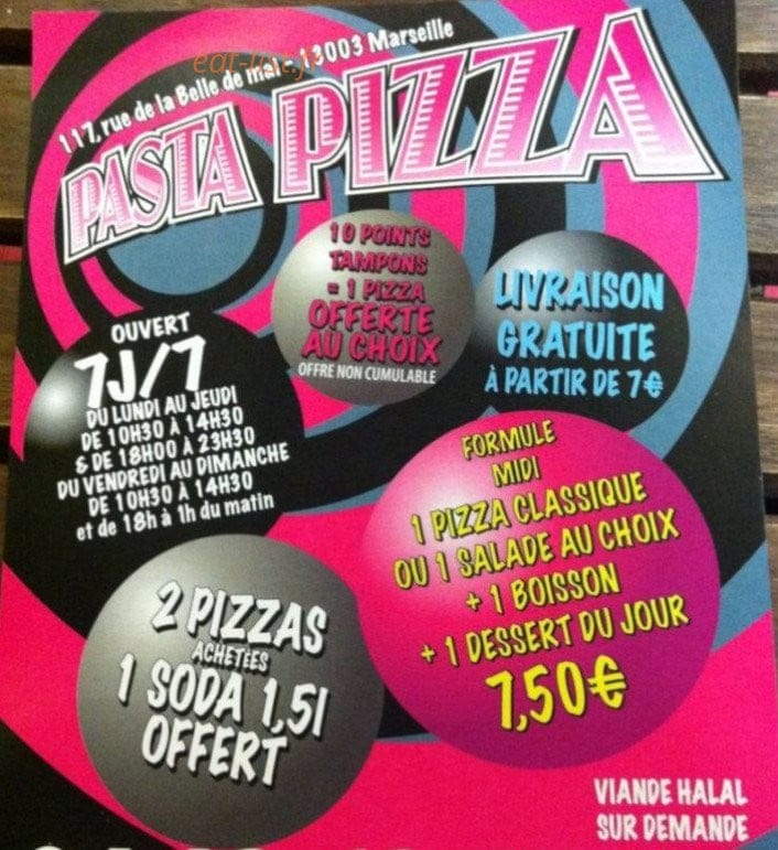 Pasta pizza — carte page 2
