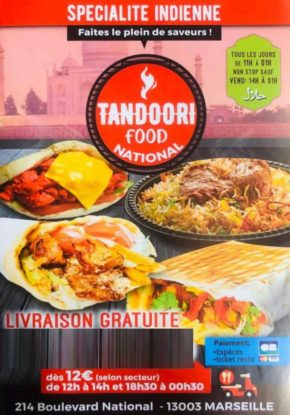 Tandoori Food — carte page 1