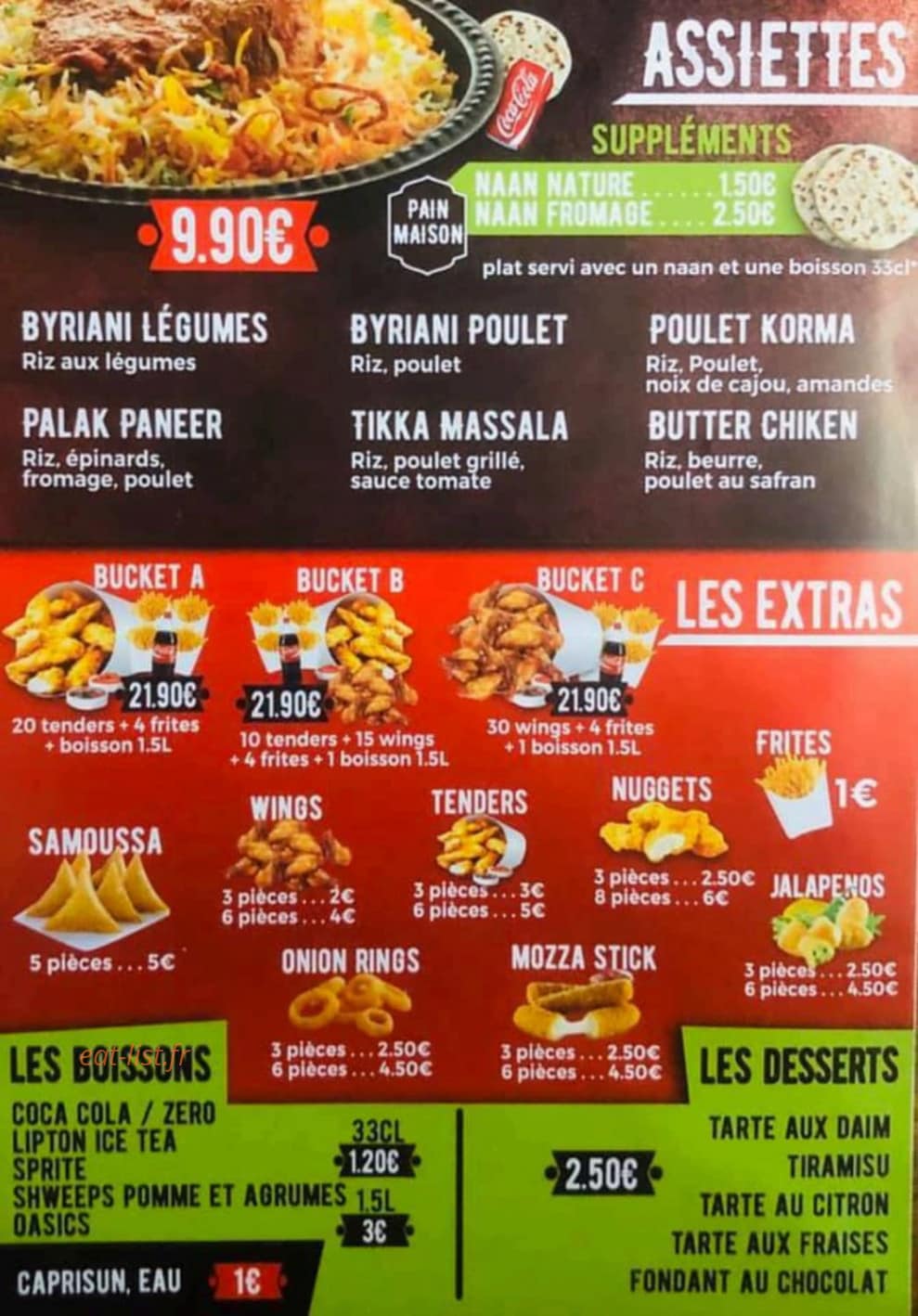 Tandoori Food — carte page 4