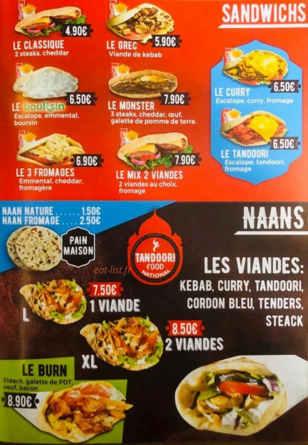 Tandoori Food — carte page 3