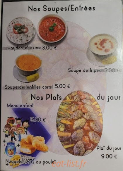Turkish Street Food — carte page 1