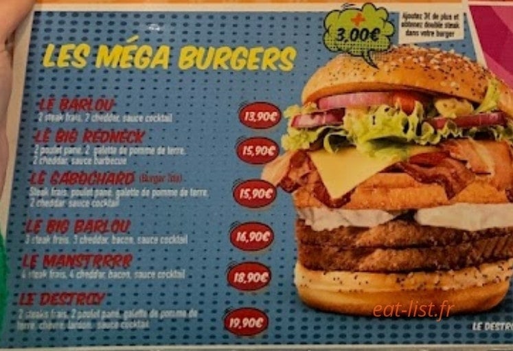 Barlou Burger — carte page 3