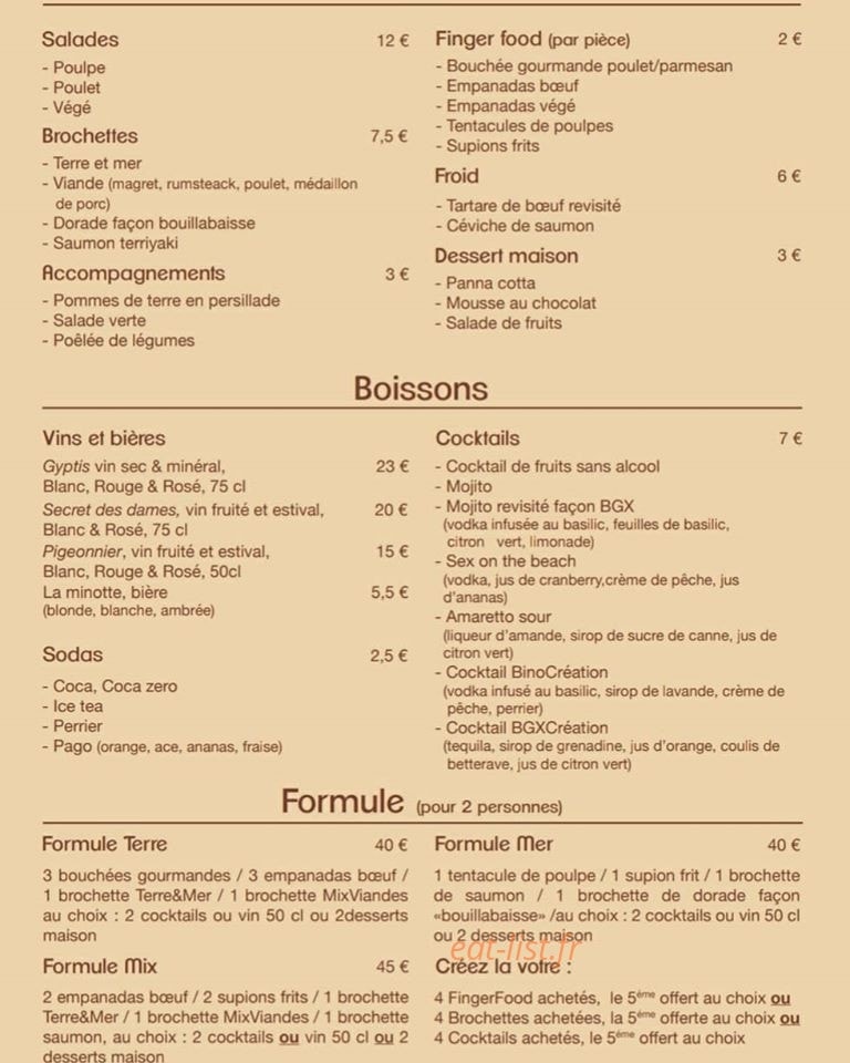 Bistrot Granoux — carte page 2