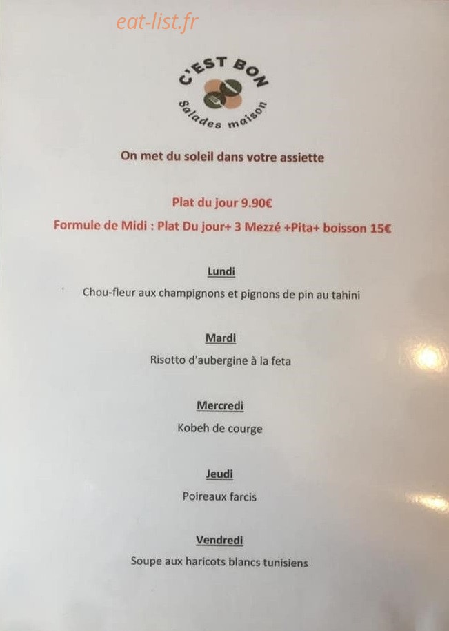 C’est Bon — carte page 2