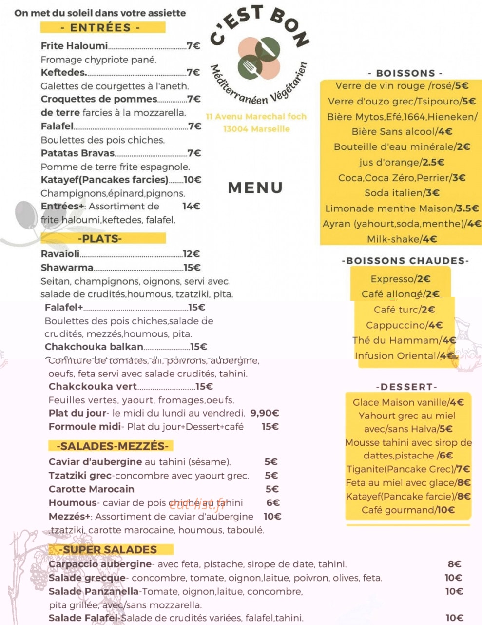 C’est Bon — carte page 1