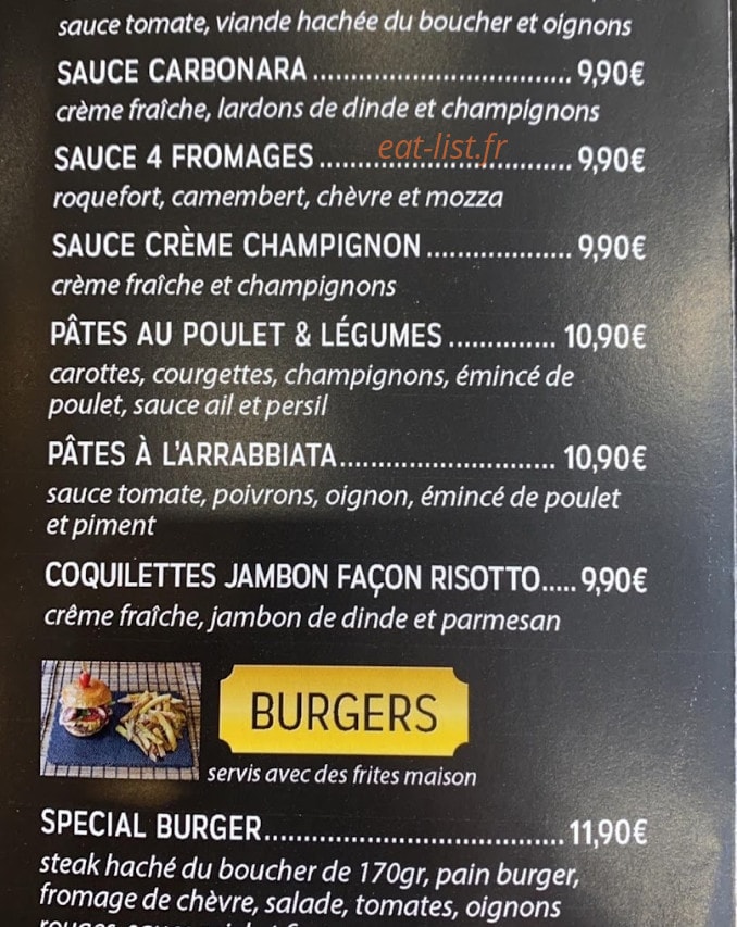 Chez Axel — carte page 1