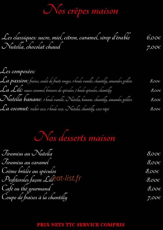 Chez Lili — carte page 6