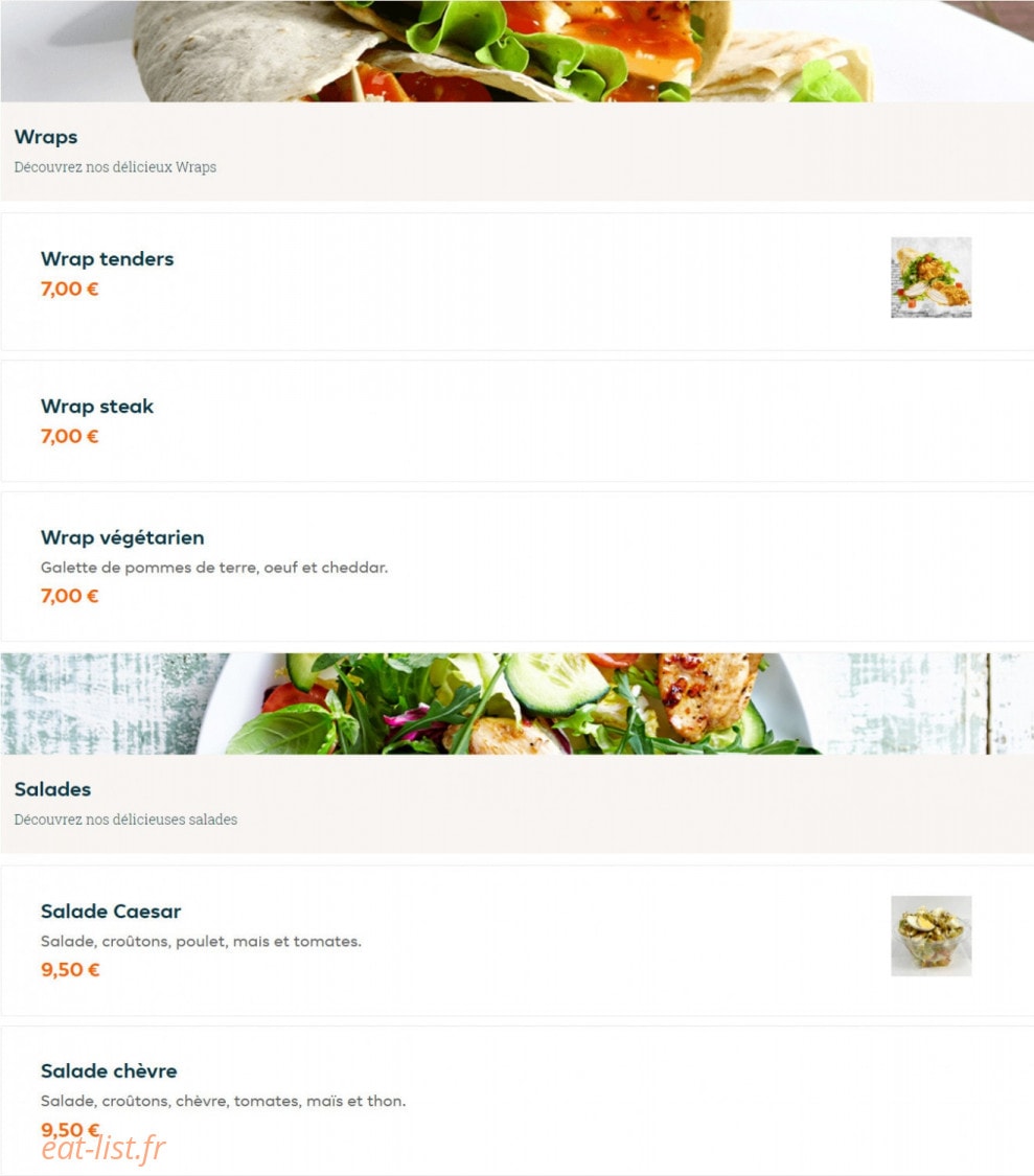 Factory Food — carte page 14