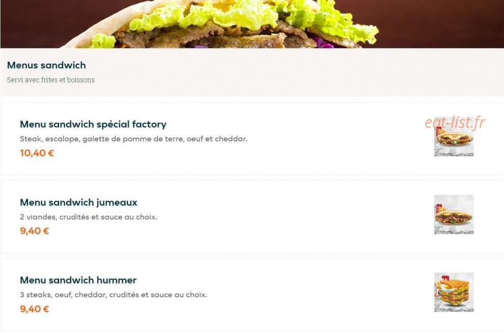 Factory Food — carte page 5
