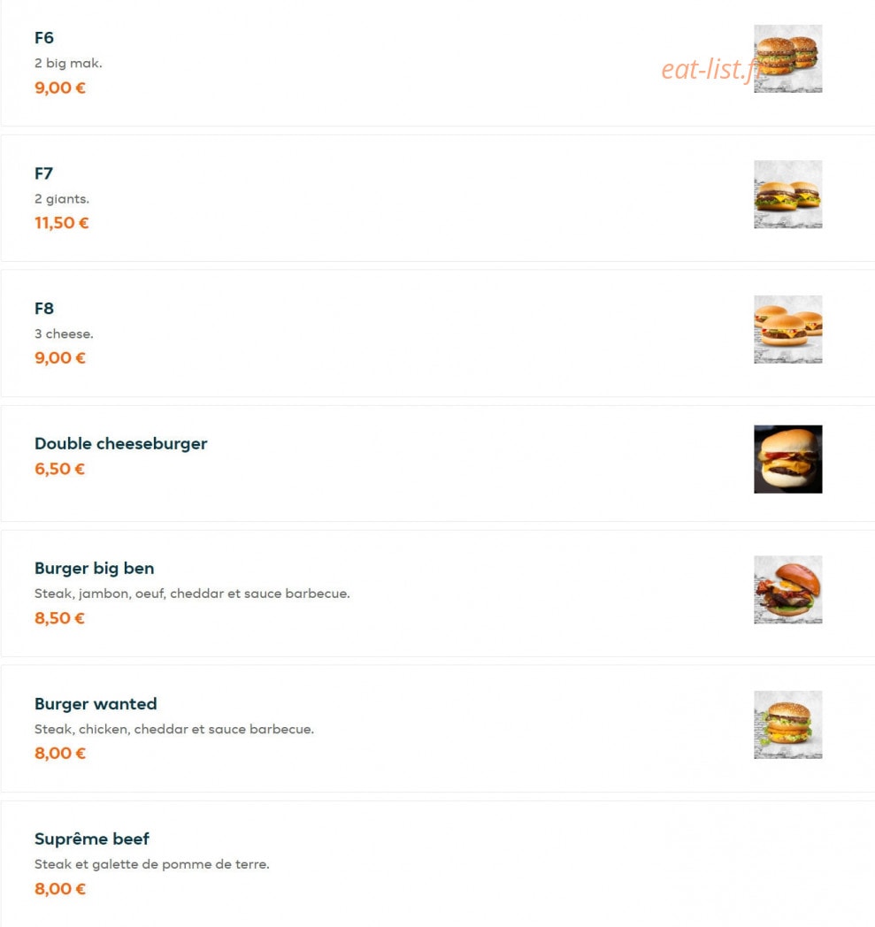 Factory Food — carte page 10