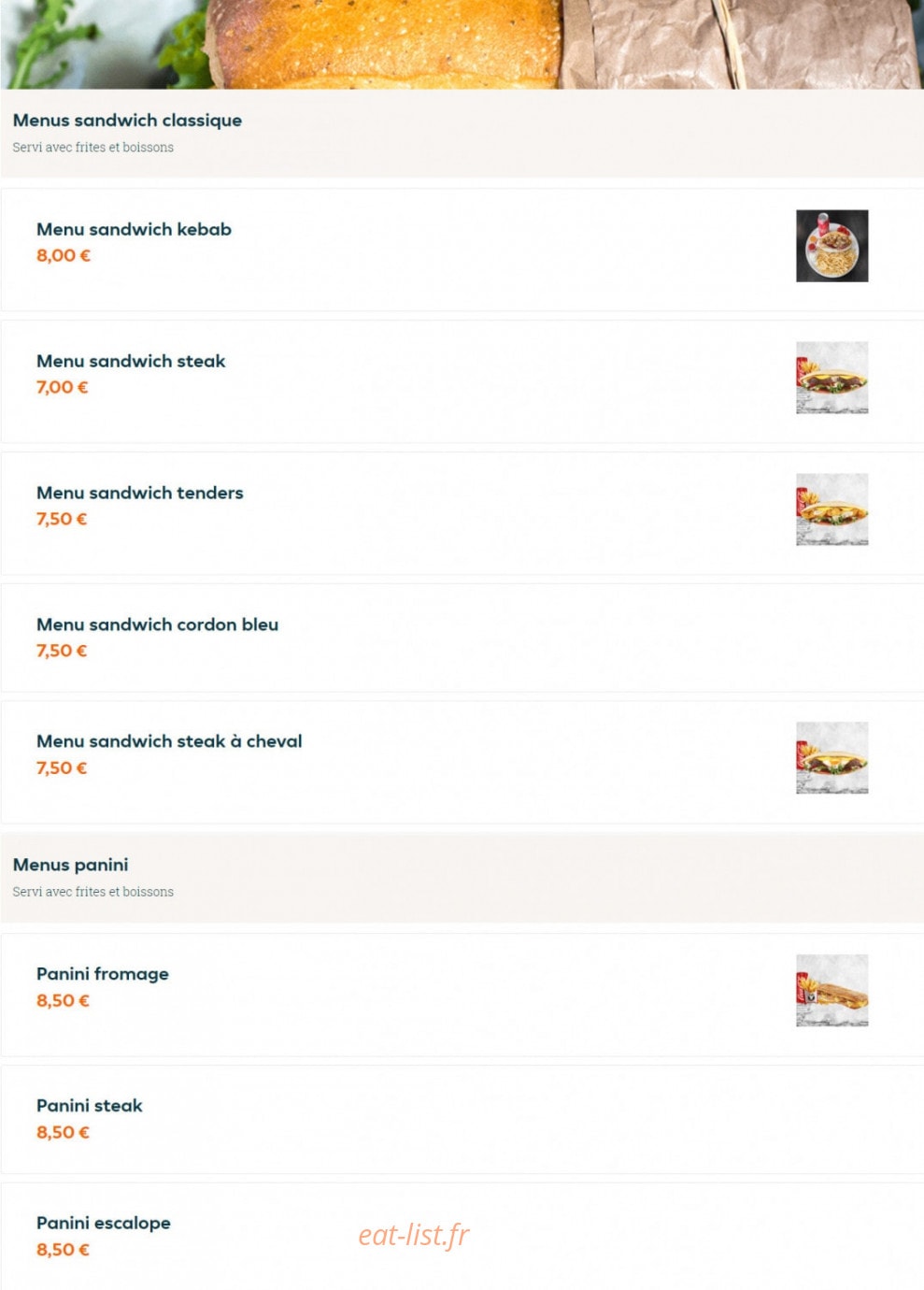 Factory Food — carte page 6