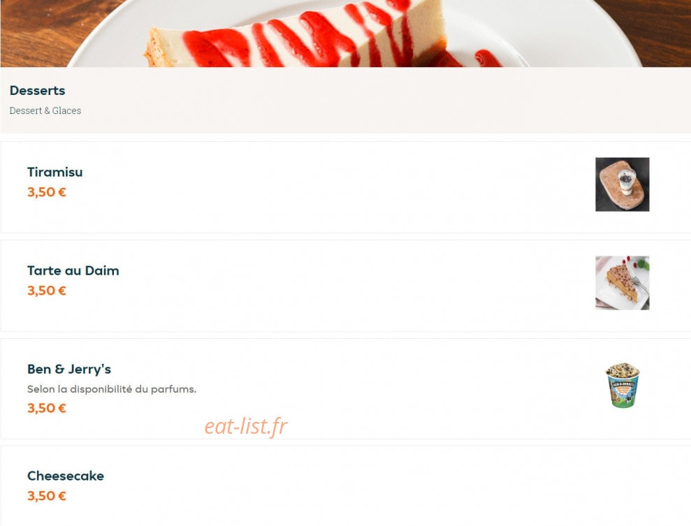Factory Food — carte page 16