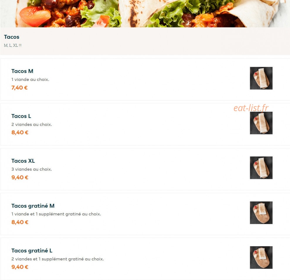 Factory Food — carte page 11