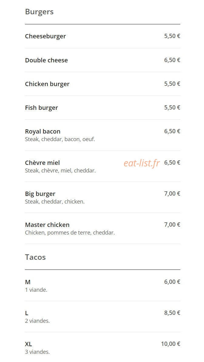 Fresh Food — carte page 4