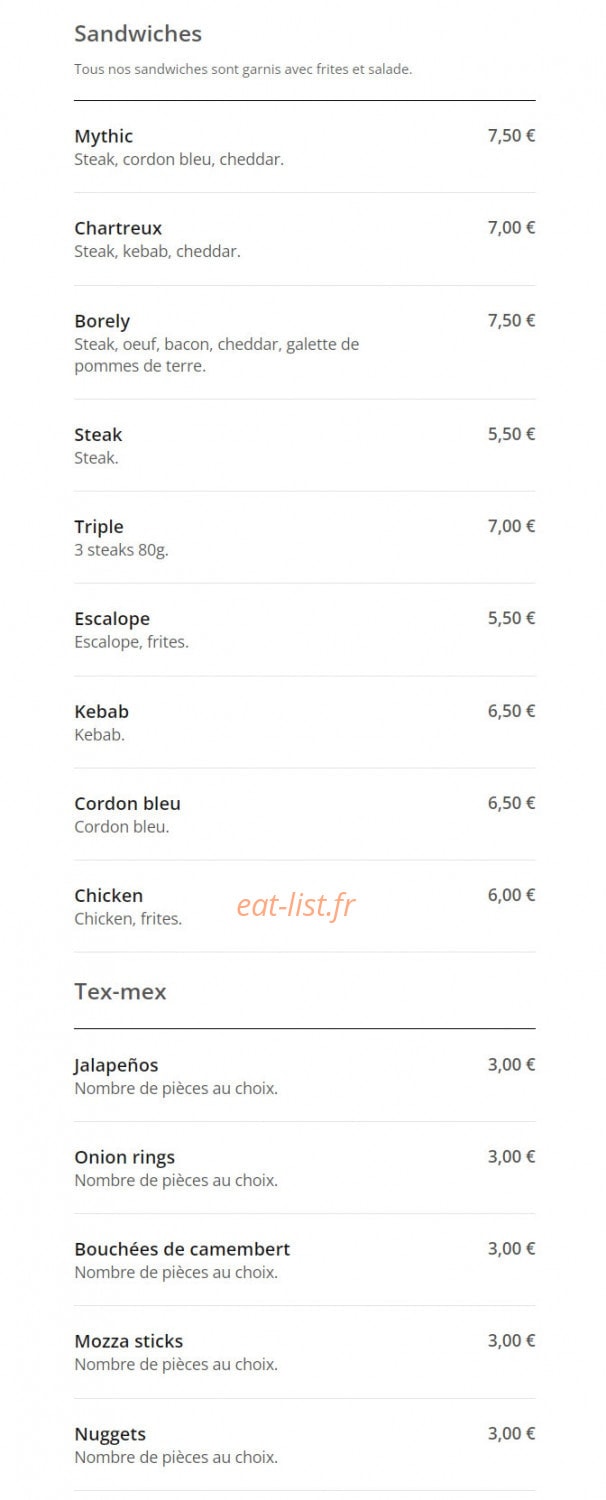 Fresh Food — carte page 5