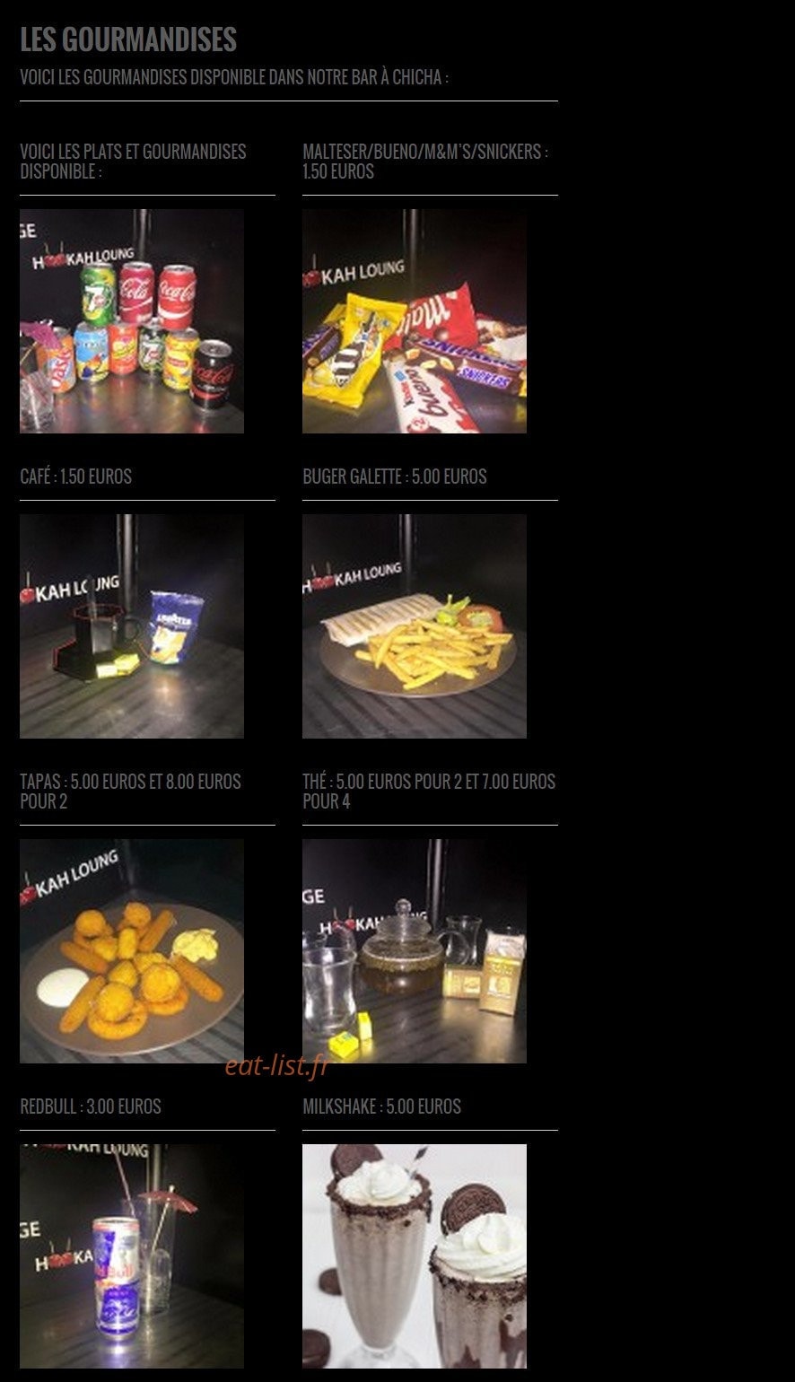 Hookah Lounge — carte page 2