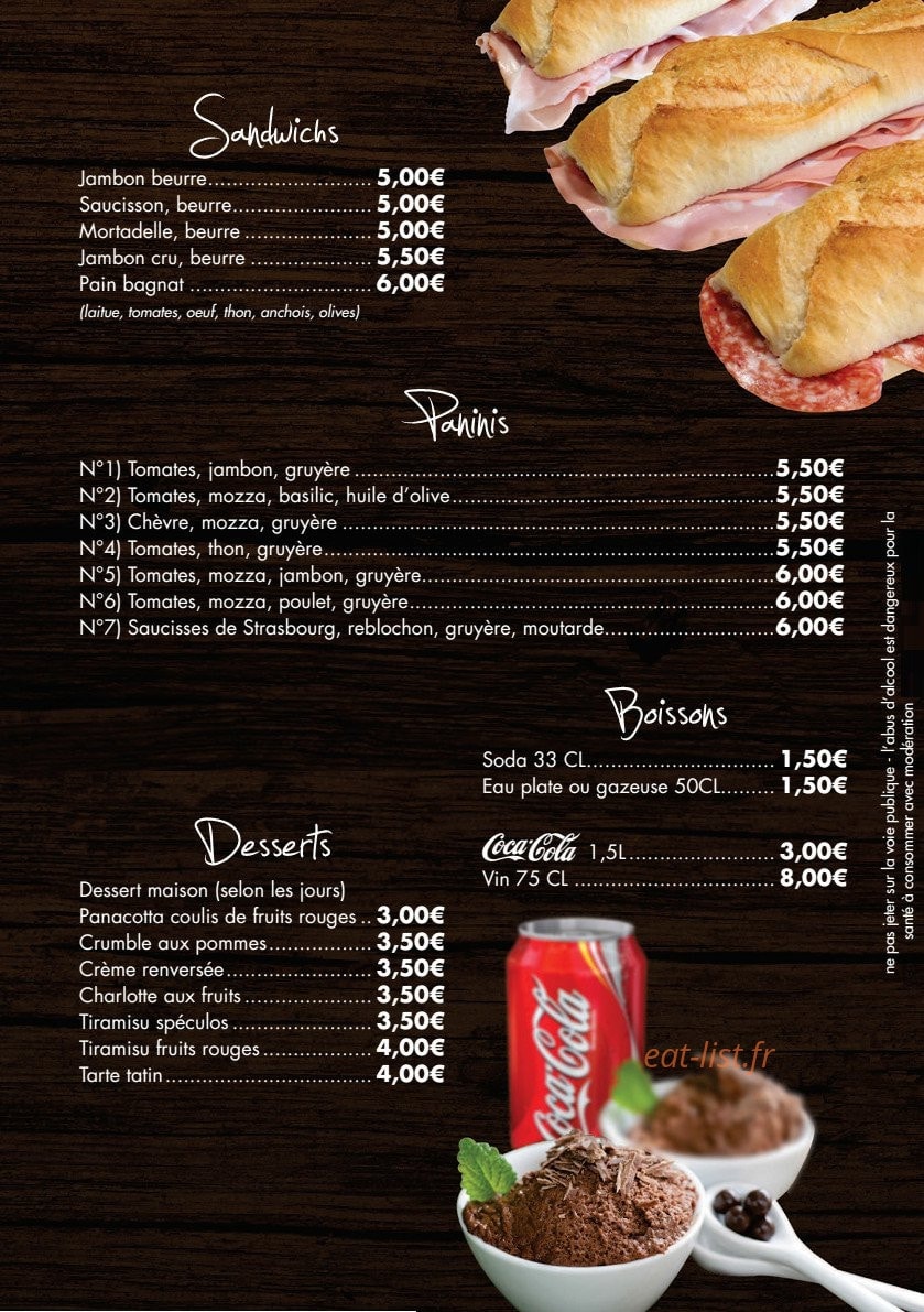 Infiniment Pâtes — carte page 3
