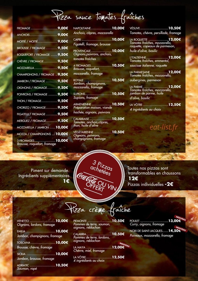 Infiniment Pâtes — carte page 4