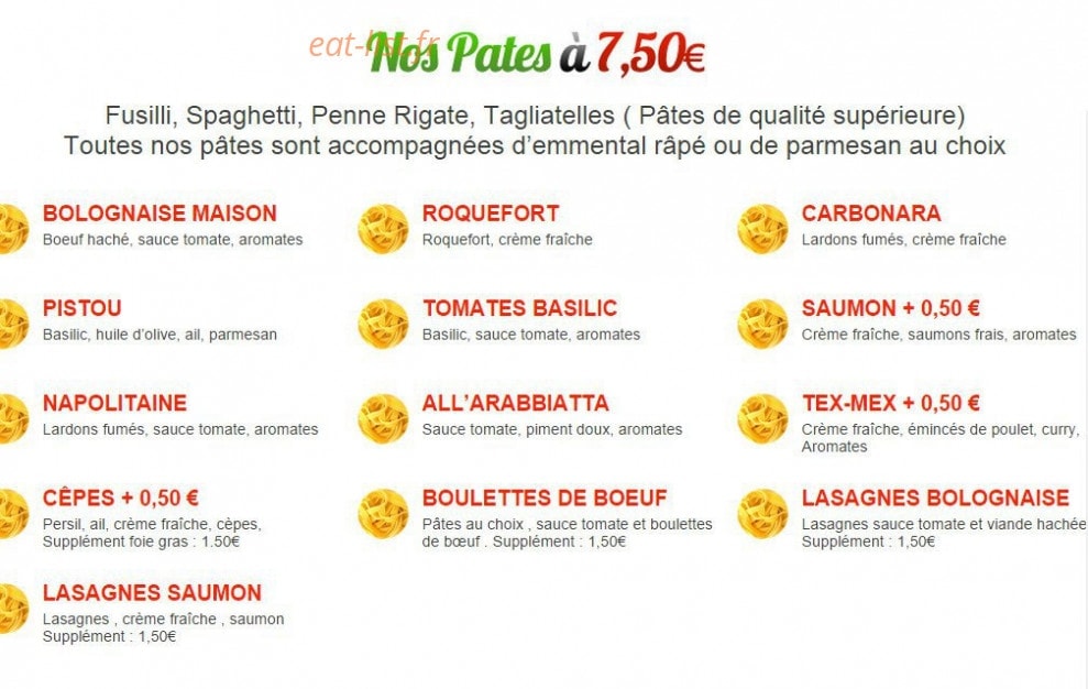 Insalata et pasta — carte page 2
