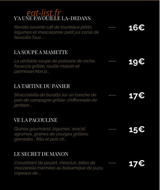 La Table Marseillaise — carte page 2