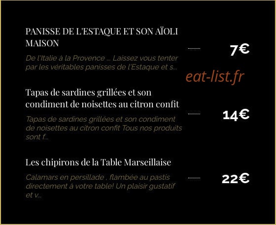 La Table Marseillaise — carte page 1