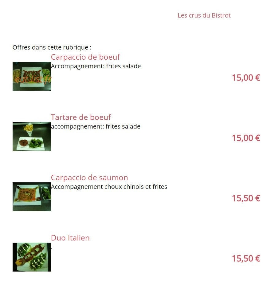Le bistrot marseillais — carte page 3