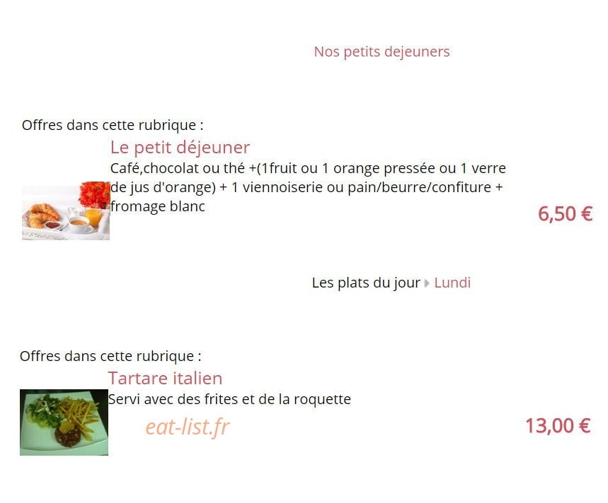 Le bistrot marseillais — carte page 7