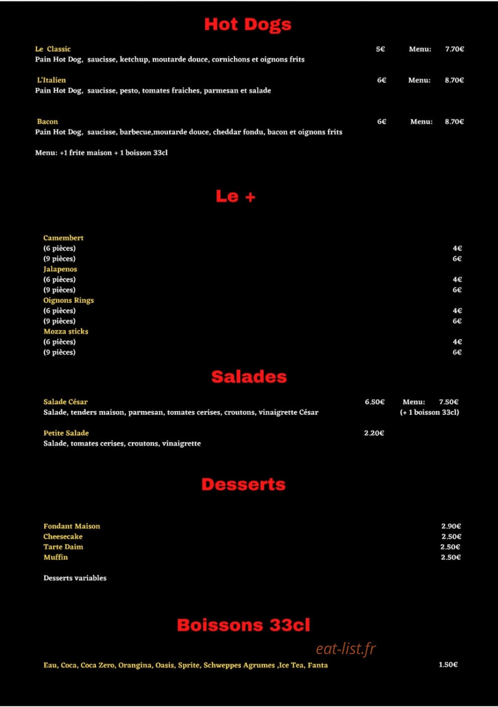 MBurgers — carte page 3