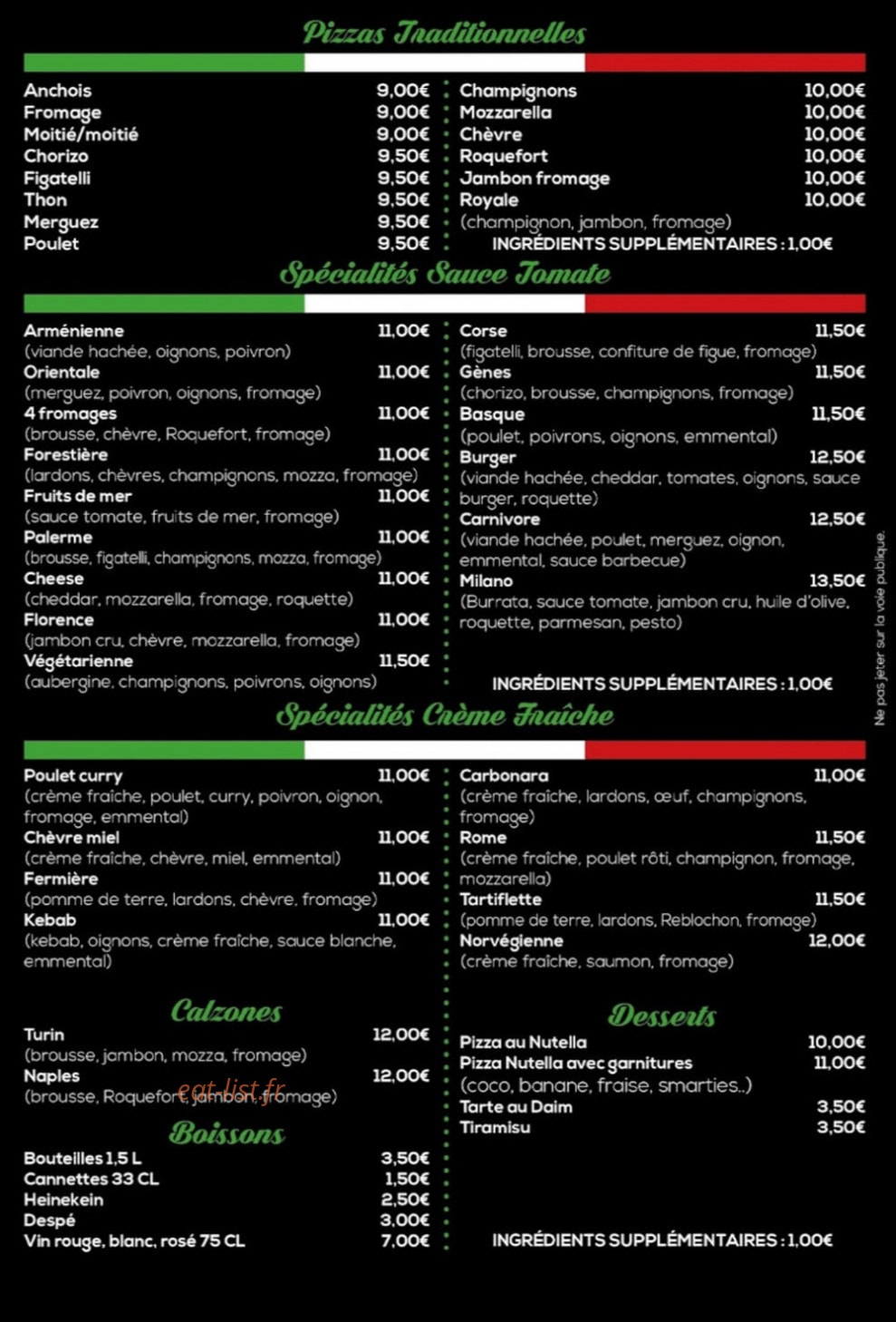 Milano pizza — carte page 2