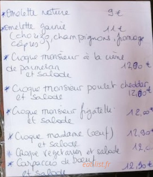 Monsieur Madame café — carte page 3
