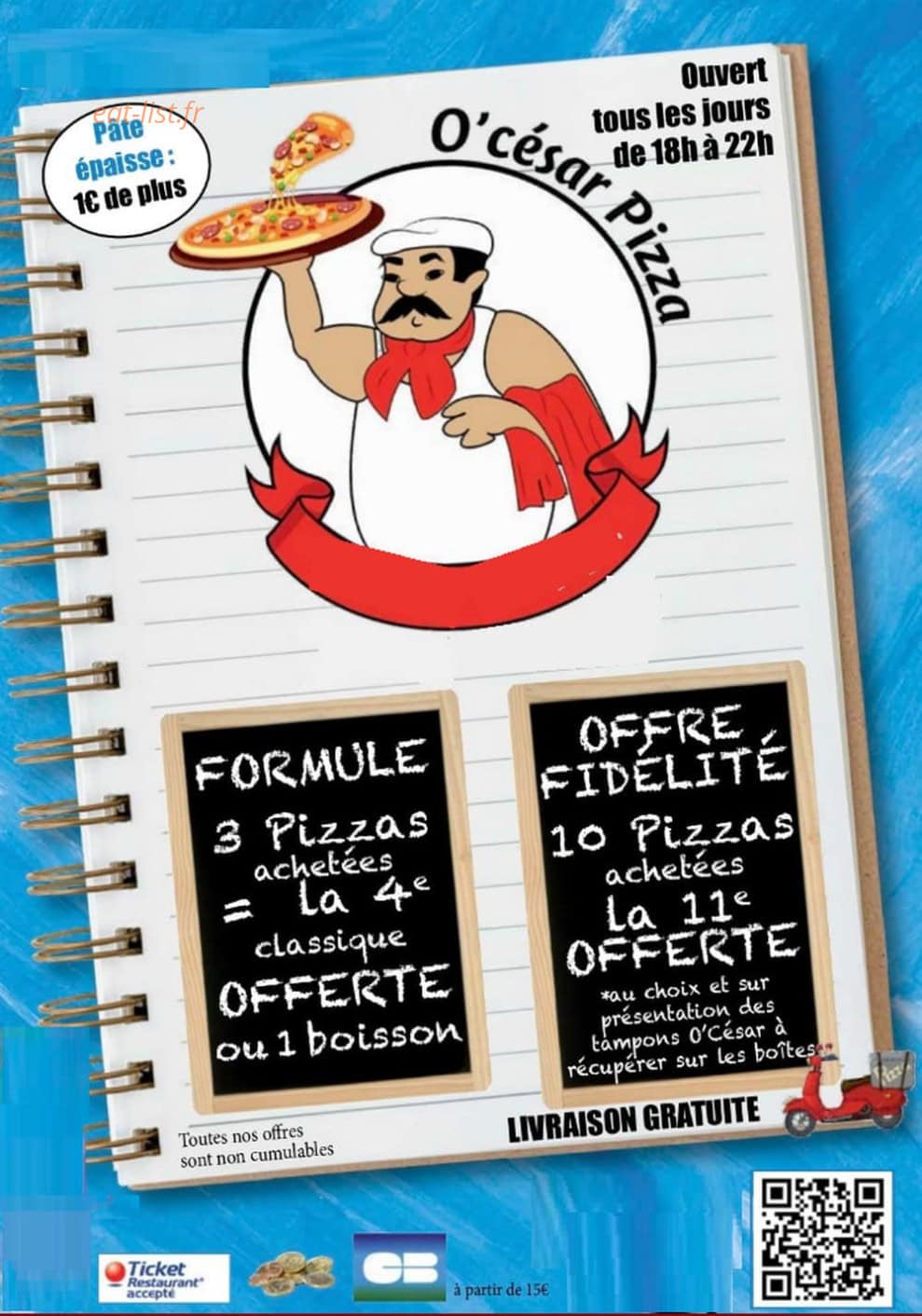 O'cesar pizza — carte page 1